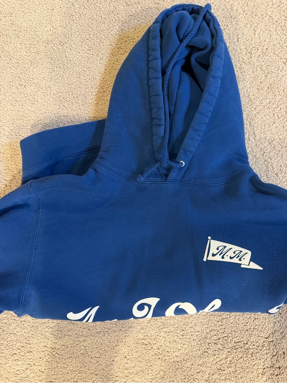 Royal Blue Hoodie with White Pennant Logo